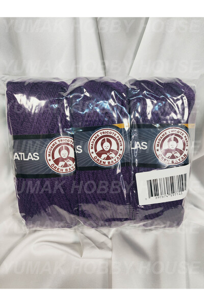 Ören Bayan ATLAS Patlıcan Moru El Örgü İpi (3 Adet) - Renk: 060