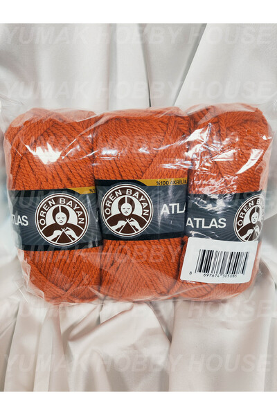 Ören Bayan ATLAS Kiremit El Örgü İpi (3 Adet) - Renk: 107