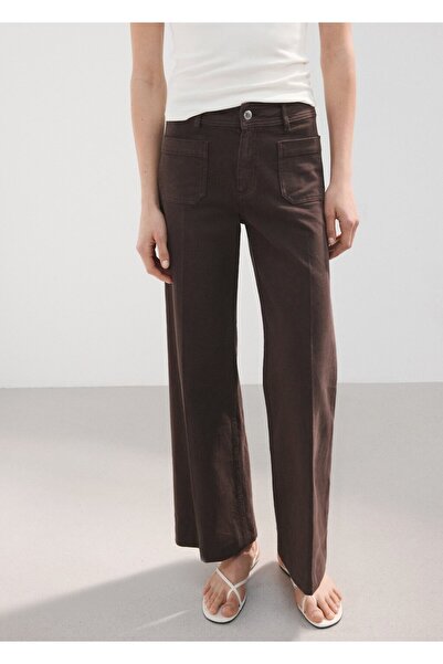 MANGO Woman Wideleg cepli jean pantolon