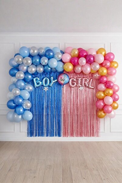 Patladı Gitti Cinsiyet Belirleme Parti Seti; Fon Perde Folyo Balon Ve Balon Z...