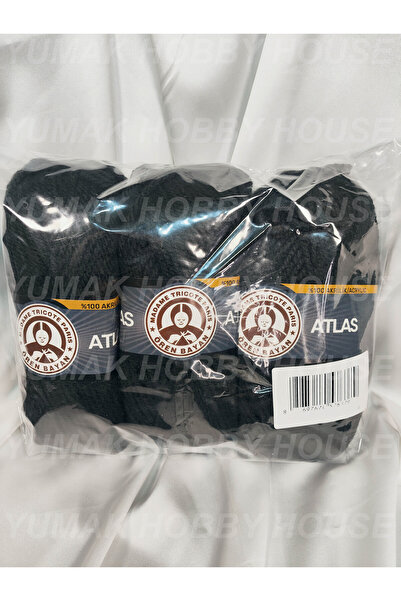 Ören Bayan ATLAS Siyah El Örgü İpi (3 Adet) - Renk: 999