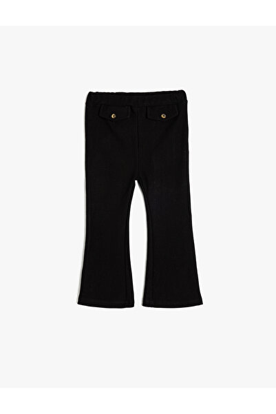 Koton Spanish Style Basic Leggings with Elastic Waist, Covered Pocket Detail,...