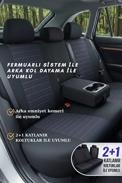 SM OTO KILIF Lifos Serisi Koton Kumaş Universal Oto Koltuk Kılıfı Tam Set