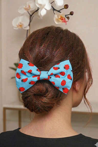 PETEK AKSESUAR Γυναικεία Μπλε Πασχαλίτσα Μεγάλη Αυτόματη Πόρπη με Κλιπ