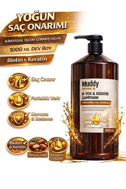 Muddy 1000 ml B-tox&keratin Repair Hair Shampoo -8697426731780