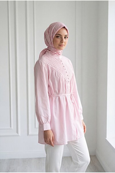 BENAHOLL Πουκάμισο Vildan V με ραβδώσεις από ποπλίνα-NA820 Ροζ