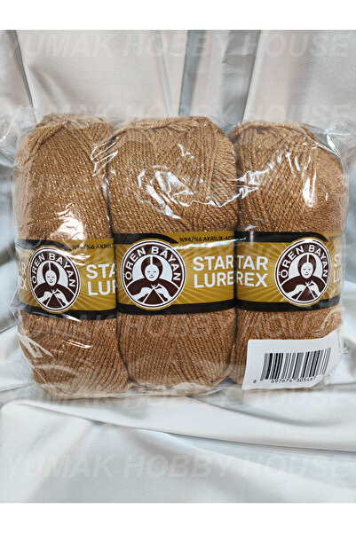 Ören Bayan STAR LUREX Altın El Örgü İpi (3 Adet) - Renk: 099A