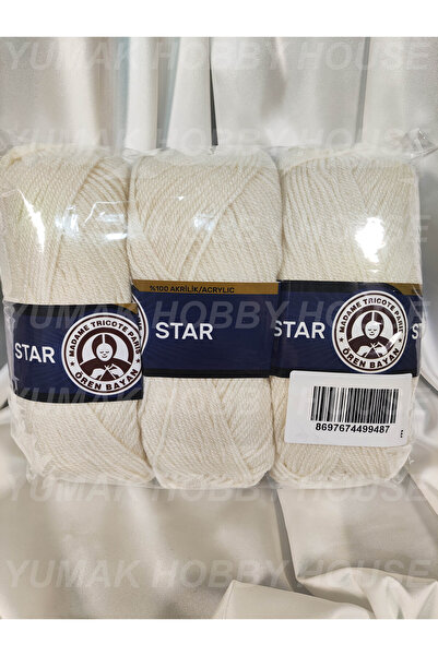 Ören Bayan Ören STAR Krem El Örgü İpi (3 Adet) - Renk: 004