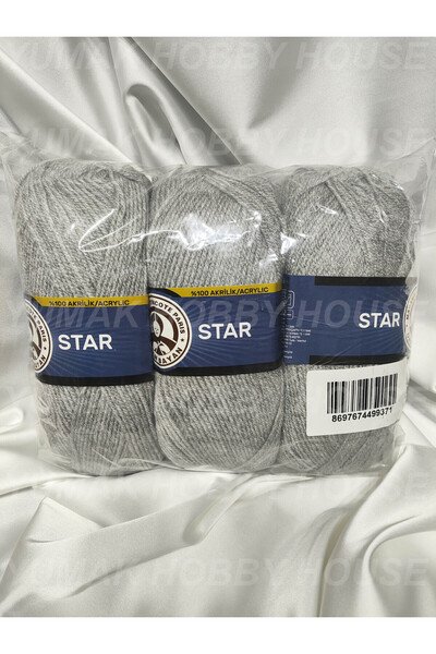 Ören Bayan Ören STAR Gümüş Gri El Örgü İpi (3 Adet) - Renk: 007