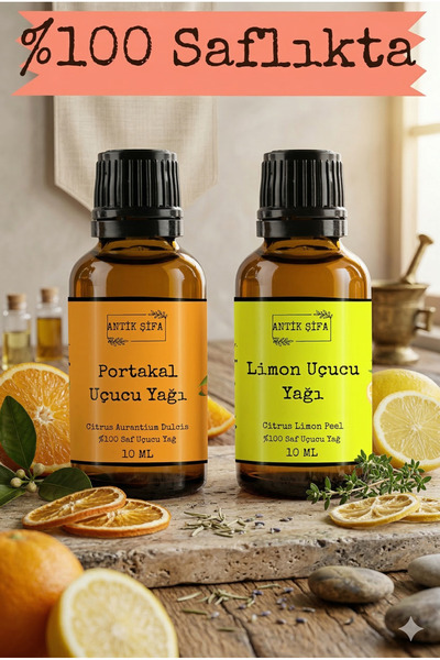 Antik Şifa Portakal Yağı Ve Limon Yağı - 10 ml 10 ml (%100 SEYRELTİLMEMİŞ, DO...