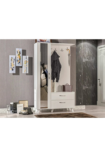 Abre vm-342 BEYAZ VESTİYER PORTMANTO AYAKKABILIK