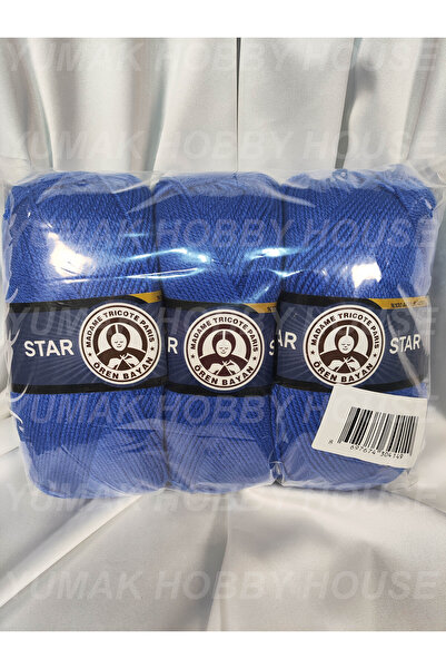 Ören Bayan Ören STAR Saks Mavisi El Örgü İpi (3 Adet) - Renk: 016