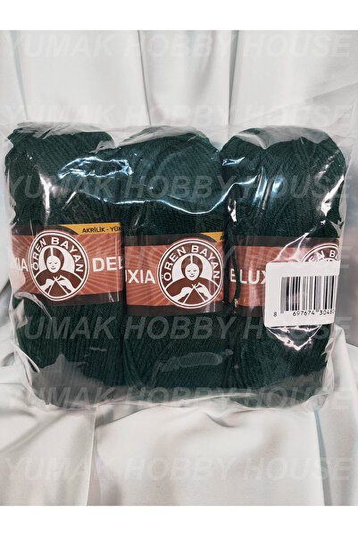 Ören Bayan DELUXIA Yeşil El Örgü İpi (3 Adet) - Renk: 088