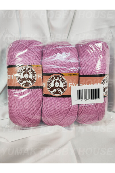 Ören Bayan FAVORİ Gül Kurusu El Örgü İpi (3 Adet) - Renk: 049