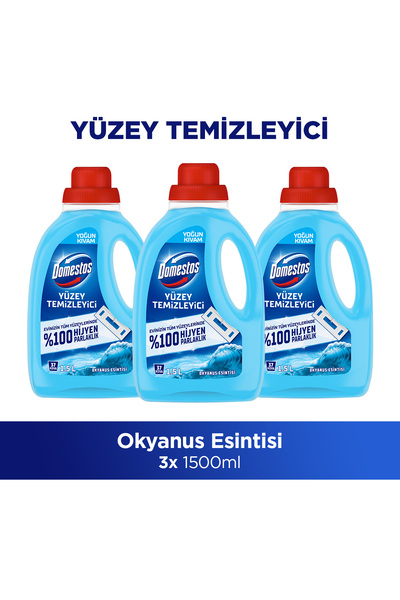 Domestos Yüzey Temizleyici Okyanus 1500 ML 3 Adet