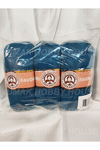 Ören Bayan FAVORİ Petrol Mavi El Örgü İpi (3 Adet) - Renk: 101