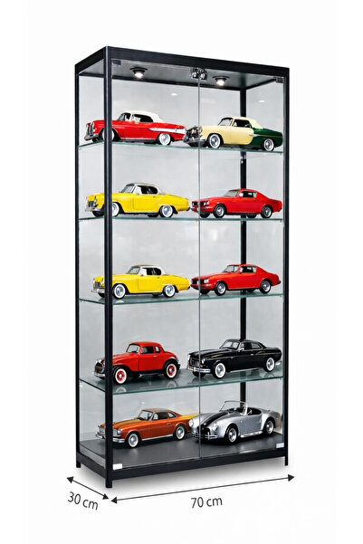 Cam Dolap Camlı Vitrin - Camlı Dolap - Camlı Koleksiyon Vitrini - Teşhir Vitrini 175x70x30