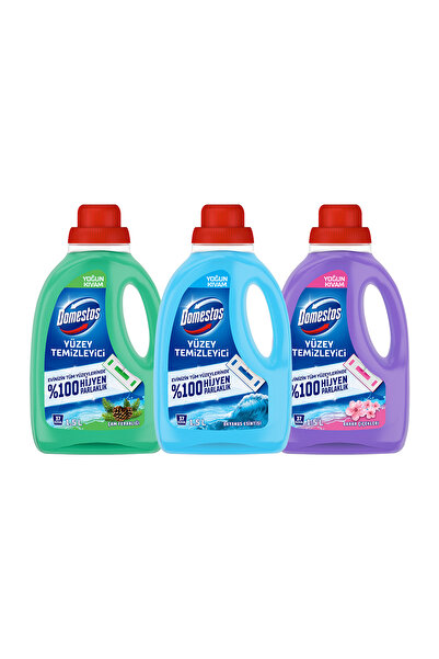 Domestos Yüzey Temizleyici Çam 1500 MLx1 + Okyanus 1500 ML x1 + Bahar Çiçekleri 1500 MLx1
