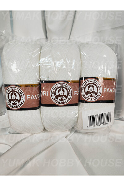 Ören Bayan FAVORİ Kırık Beyaz El Örgü İpi (3 Adet) - Renk: 100