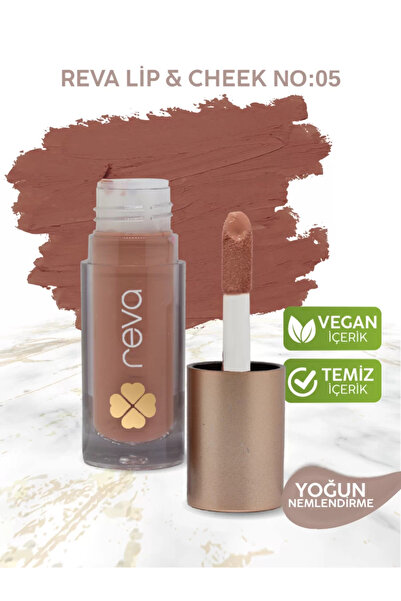 REVA Vegan & Temiz İçerikli Lip & Cheek Tint – 2’si 1 Arada Doğal Renk, Nem v...