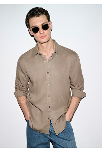 Mavi Kahverengi (TENCEL™) Gömlek Regular Fit / Normal Kesim 0210818-83866