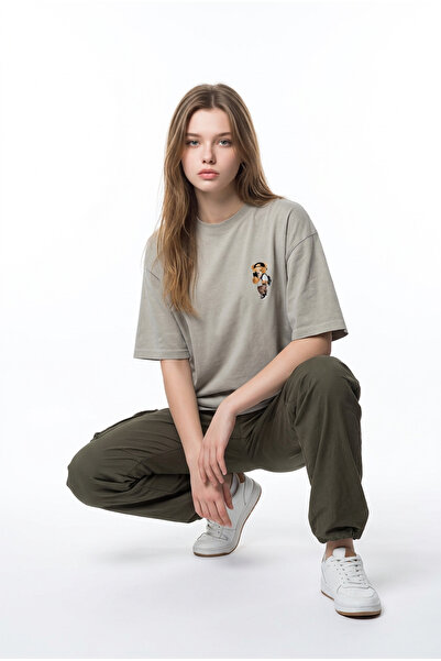 Dad&Children Unisex Teddy Bear Oversized T-Shirt Mold Mink