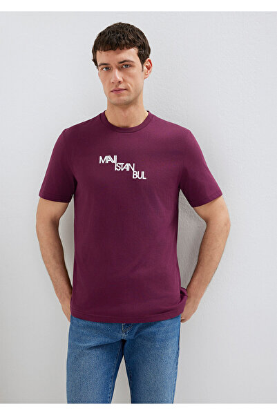 Mavi İstanbul Baskılı Mor Tişört Regular Fit / Normal Kesim 0612274-70670