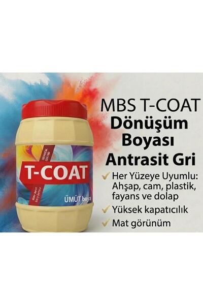 mbs kimya T-COAT Yeni Nesil Dönüşüm Boyası (Antrasit Gri ) ahşap-cam-plastik-...