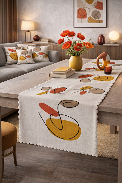 SasoHome عداء ديكور مطبوع رقميًا على شكل زهور سريالية حديثة مصممة على شكل أور...