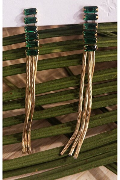 Monalisa Home Luxury Green Stone Figured Flashy Earrings