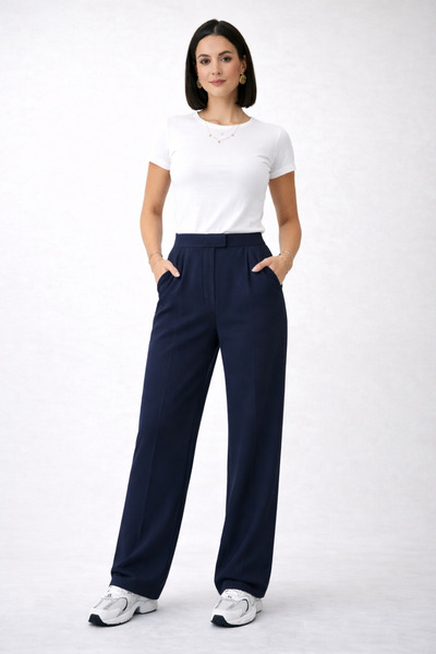 trendalisse Pletene palazzo pantalone sa širokim nogavicama od likre visokog ...