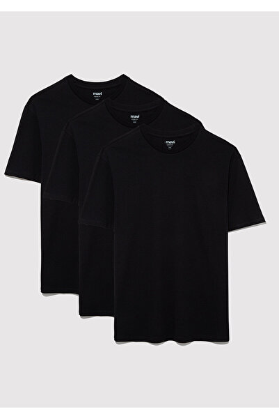 Mavi Tricou de bază pentru bărbați din 3 piese, cu o formă lejeră/cu o formă ...