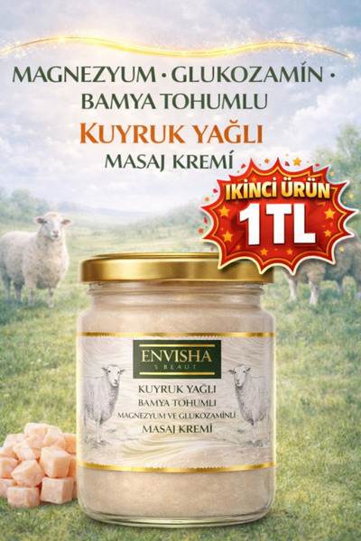 Envisha Beauty Kuyruk Yağı Kremi Bamya Tohumlu Masaj Kremi 210 GR