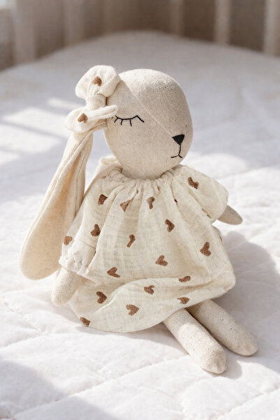 Atölye LİDYA Sevimli Tavşan Uyku Arkadaşı | %100 Pamuk Müslin Elbiseli Uykucu...