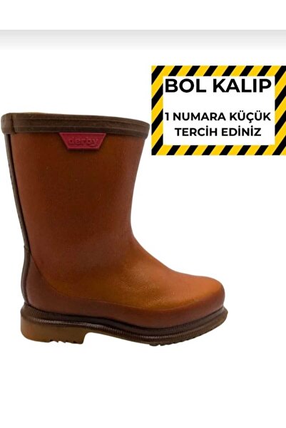 Derby حذاء محارة قصير متوسط الحجم من المطاط البرتقالي للرجال