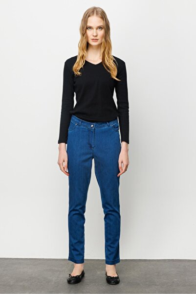 Desen Triko Жіночі джинси класичного крою, сині