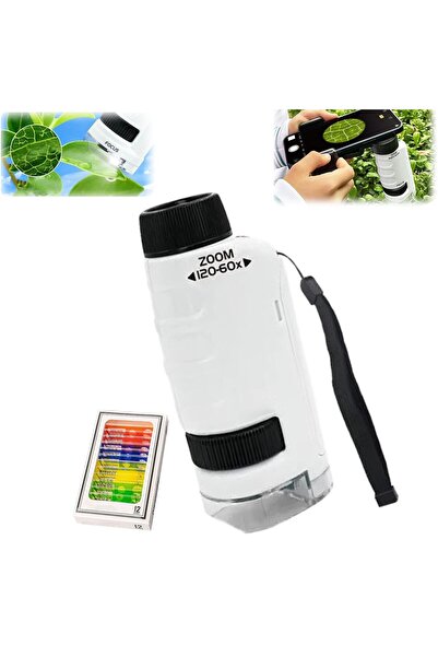 Arabest Kids Pocket Microscope, Portable Handheld LED Lighted for Scientific ...