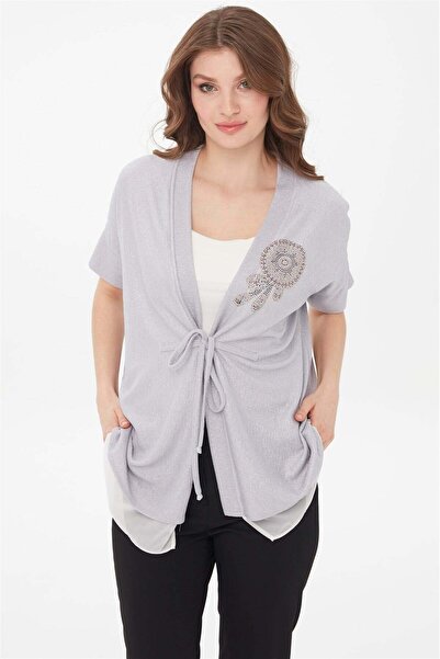 Desen Triko Women's Summer Jacket Silver