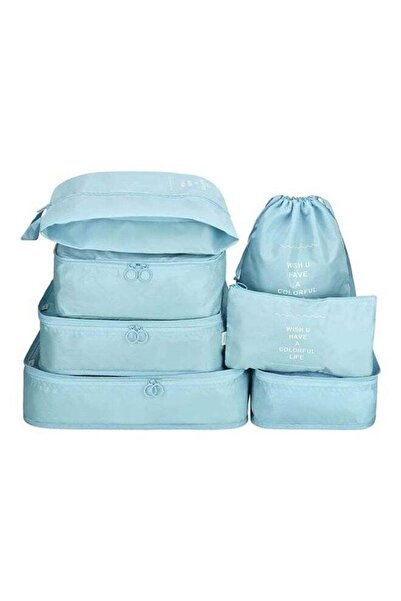 Arabest 7-Piece Waterproof Travel Luggage Organizer Set, Blue