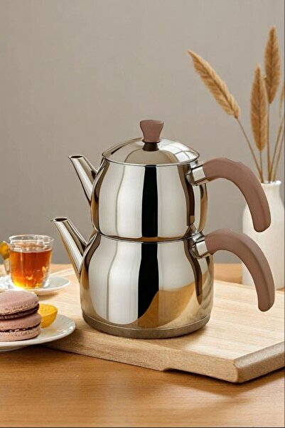 Gökdil Valeriya İndüksiyon Tabanlı Aile Boy Bakalit Kulplu Çaydanlık Takımı