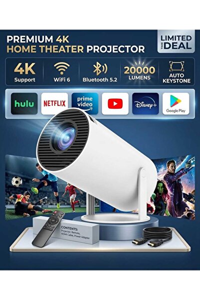 None HY300 Mini Projector, 120 ANSI Lumens, 720P Native Resolution, 5G WiFi, ...