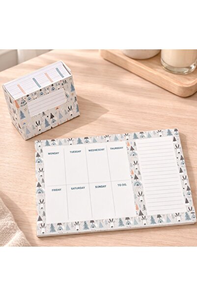 Lizy Haftalık Masa Takvimi ve Notluk Seti – 13x9 cm, Masaüstü
