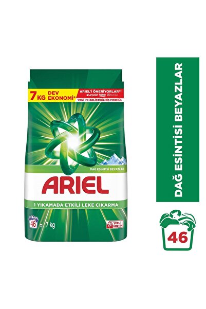 Ariel Dağ Esintisi Beyazlar & Dağ Esintisi Renkliler Toz Çamaşır Deterjanı 7 KG