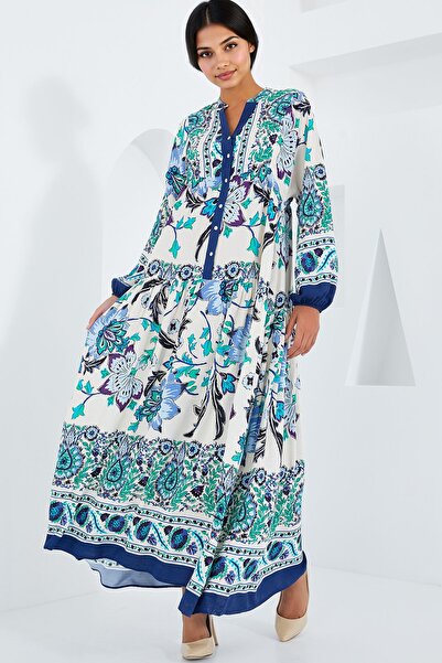 Hiccup BDART Макси рокля с V-образно деколте и подплата