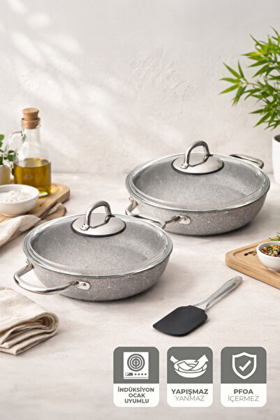 Kitchen Life Gigilli Urla 4 Piece Granite Pan Set