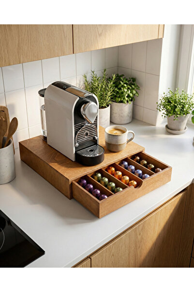 bevorev KAPSÜL KAHVE STANDI ORGANİZER RAF MEŞE