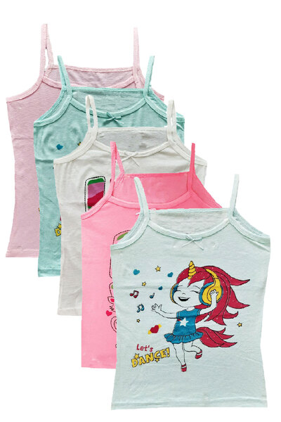 Hepsine Rakip Set de 6 bucăți pentru fete cu bretele tip frânghie B cu imprim...