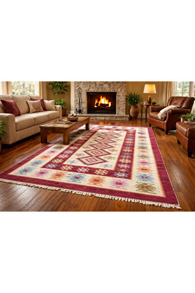 OEM Covor tradițional, dimensiune 200 x 300 cm, roșu și crem