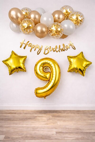 Patladı Gitti Set de sărbători pentru ziua de naștere de 9 ani Gold Concept; ...