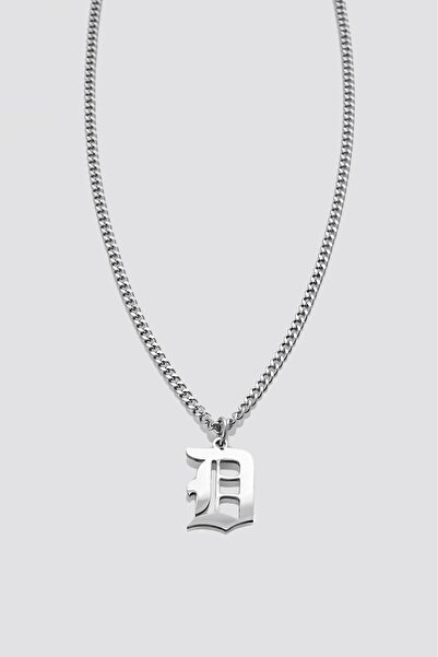 UKHWD SUPPLY 316L Çelik Gotik D Harf Kolye KA1103GM
